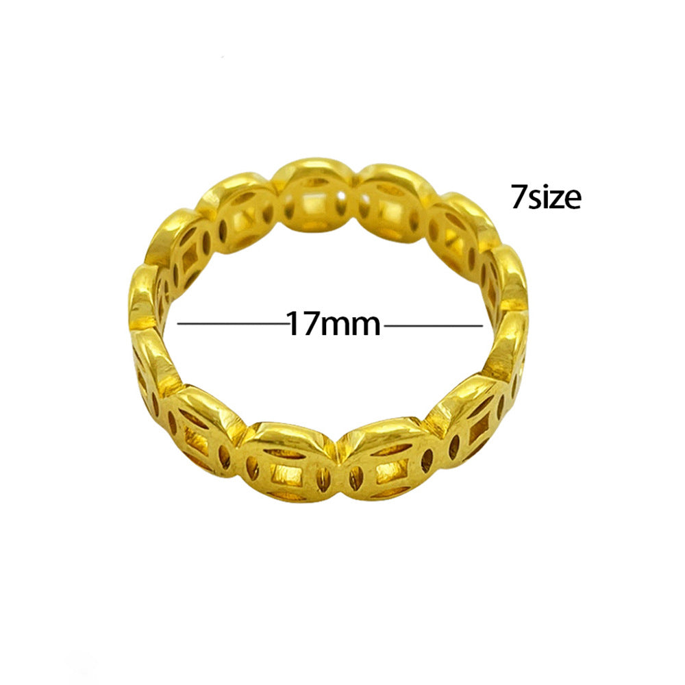 Hollow Coin Fashion Metal Simplicity Temperament Wild Rings
