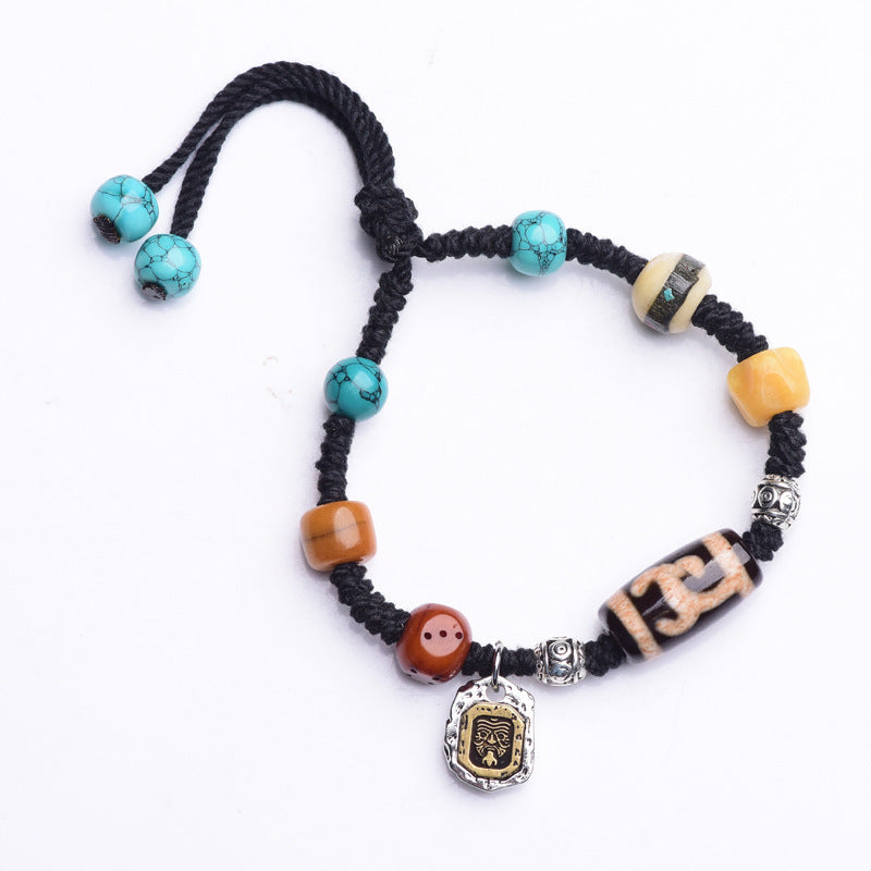 Women's Weaving Tibetan Ethnic Style Tiger Tooth Wrapping Pulp Bracelets