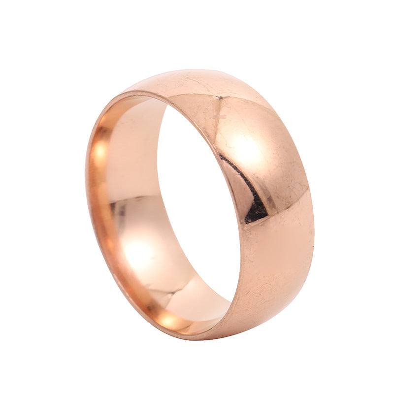 Steel Ornament Couple Titanium Bright Surface Rings