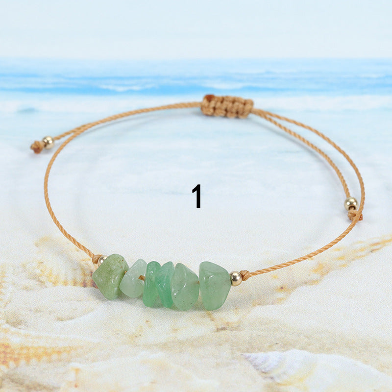 Gravel Summer Irregular Rough Stone Wax Bracelets