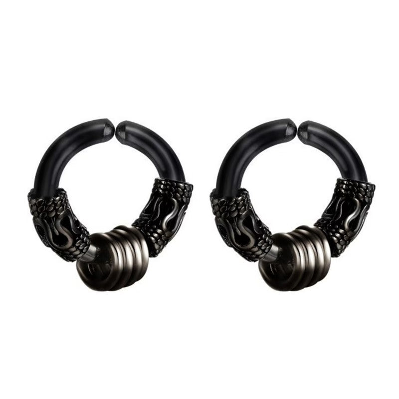 Women's & Men's Pattern Stainless Steel Titanium Ear Bone Earrings