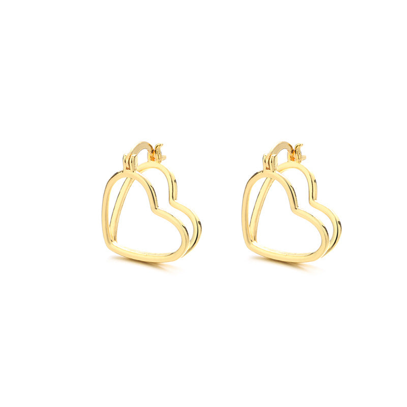 Heart-shaped Ear Tide Sweet Korean Style Earrings