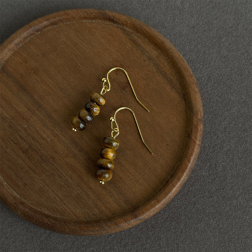 Women's Tigereye Niche Handmade French Entry Lux Earrings