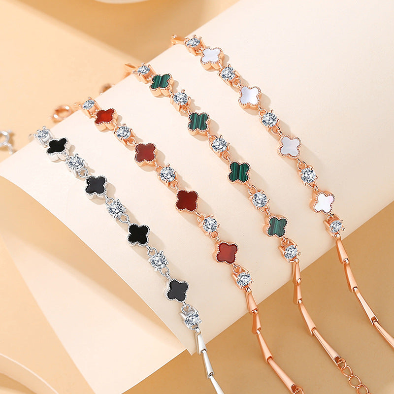 Sterling Sier Clover Female Korean Style Mori Bracelets