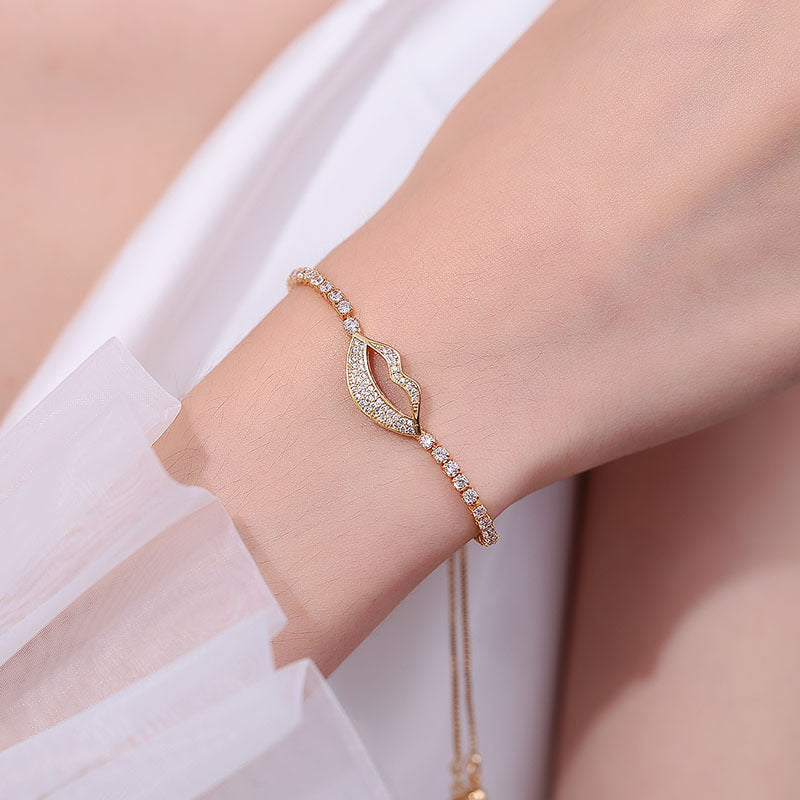 Women's Champagne Gold Zircon Temperament Wild Pull Bracelets