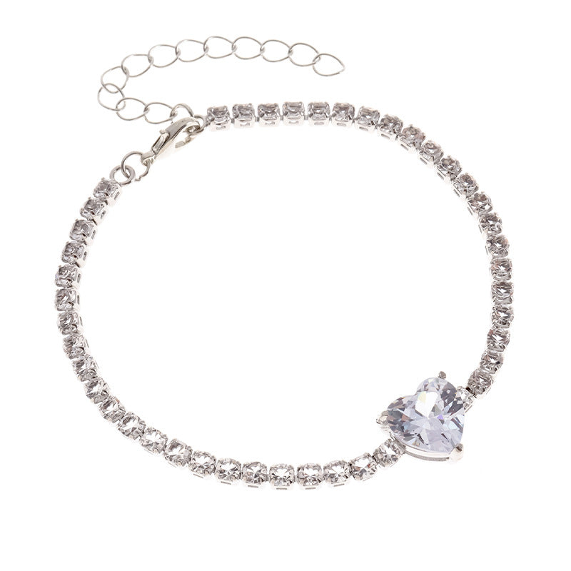 Fashion Colorful Gemstone Heart-shaped Luxury Inlaid Bracelets