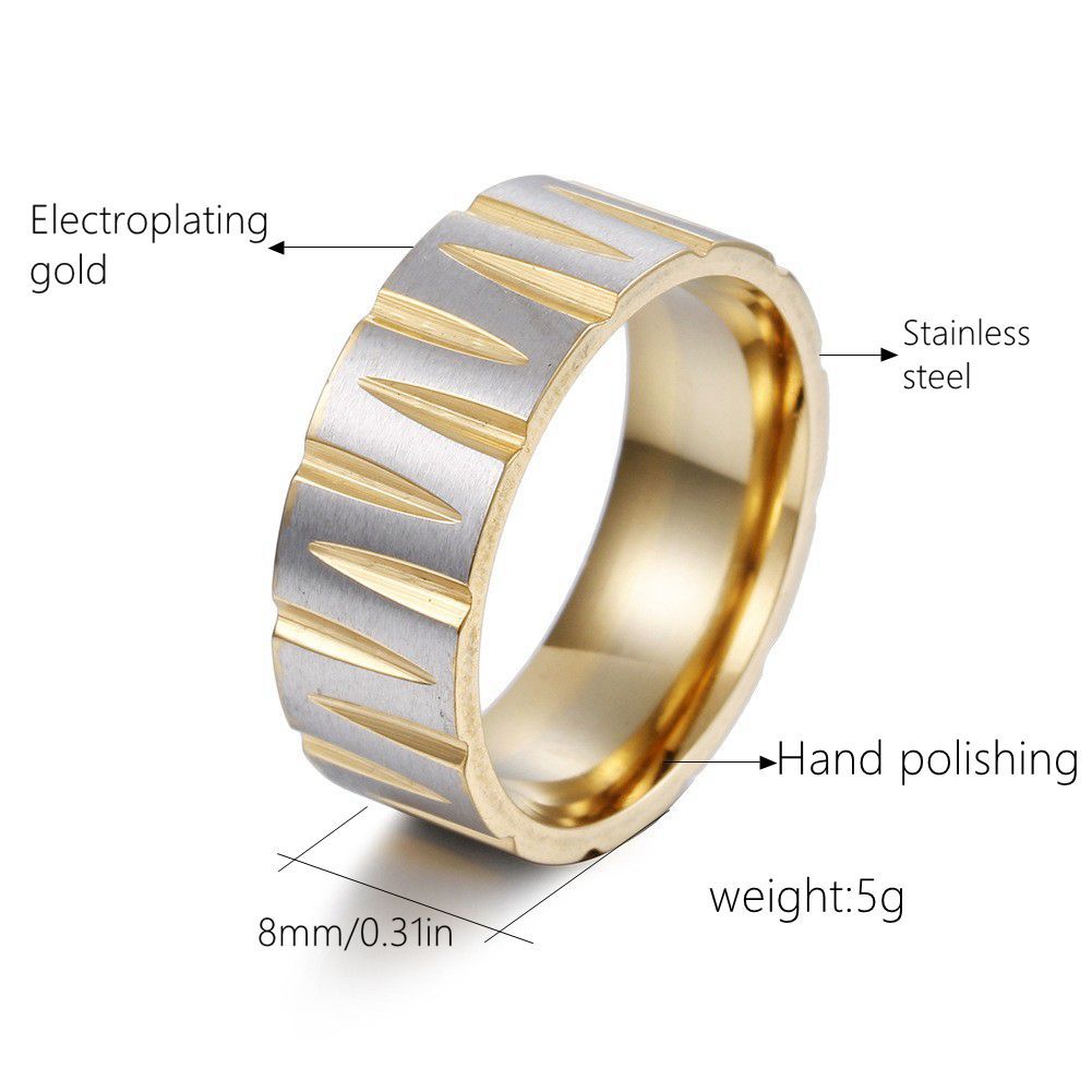 Stainless Steel Titanium Colorful Brushed Matte Rings