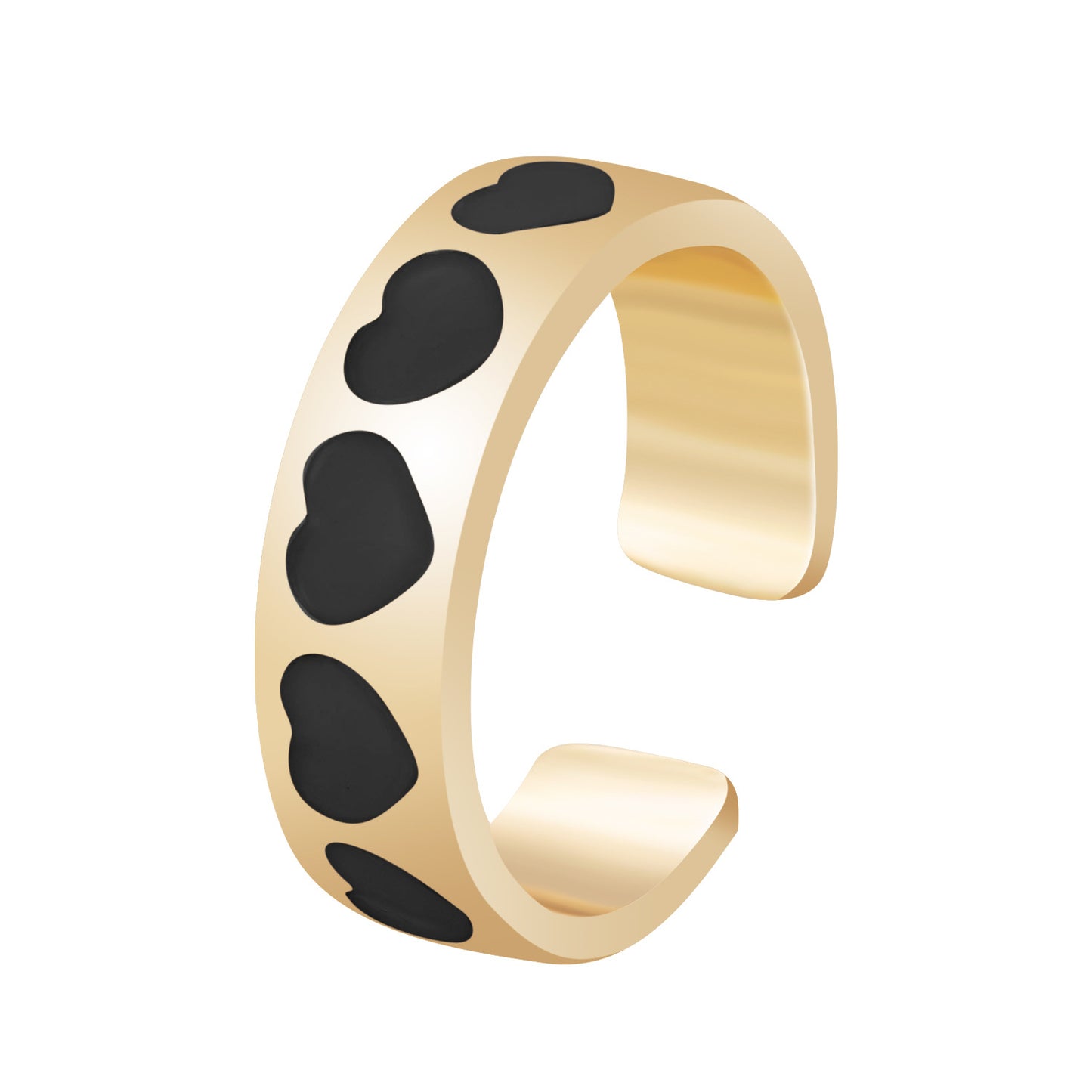 Simple Metal Heart Creative Personality Total Rings