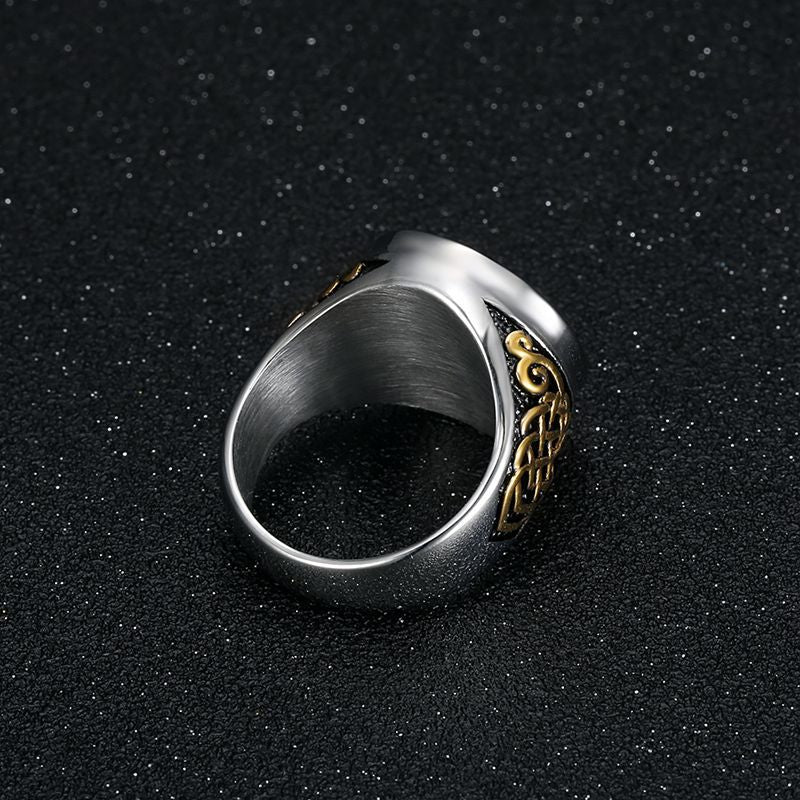 Men's Titanium Steel Vacuum Gold Plated St. Rings