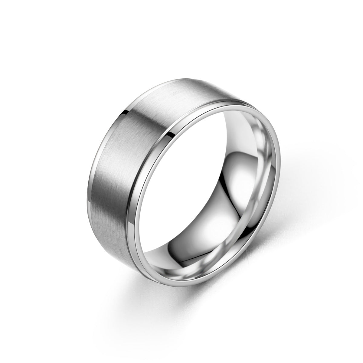 Women's & Men's Ornament Titanium Steel Simple Plain Couple Rings