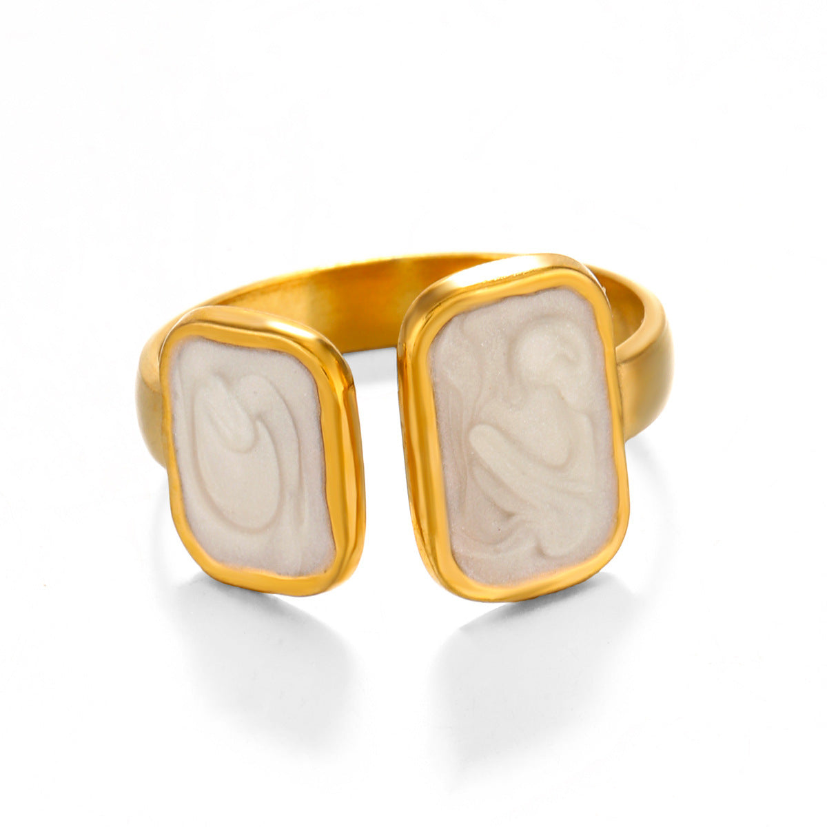 Women's Square Drip Open French Retro Popular Rings