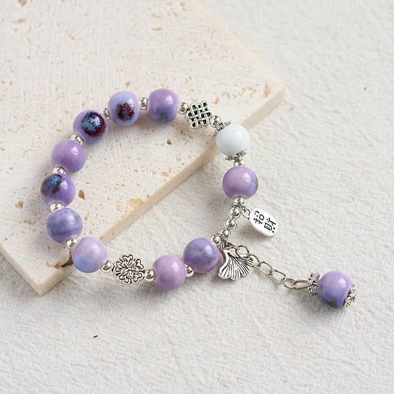 Ceramic Woven Chinese Style Fresh Ancient Beaded Bracelets