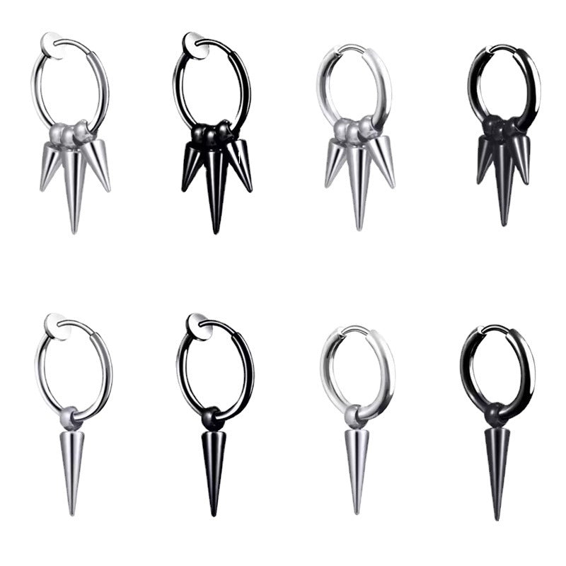 Spring Ear Clip Male Tassel Female Earrings