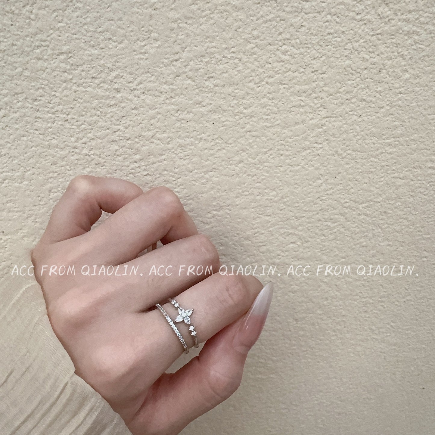 High-grade Micro Inlaid Zircon Stars Female Rings