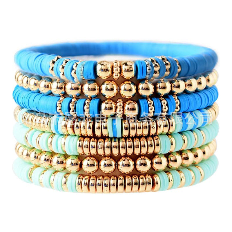 Women's Bohemian Stackable Evil Eye Polymer Clay Bracelets
