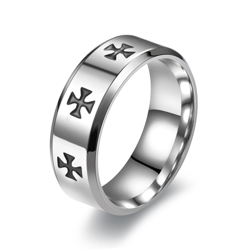 Men's Rotating Decompression Cross Titanium Steel Stainless Rings