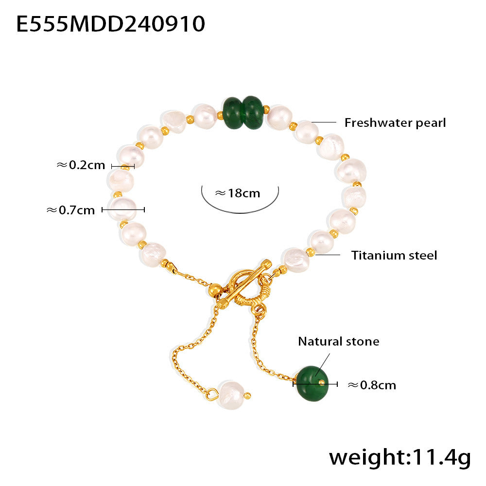 Pearl Button Tassel Natural Stone Fresh Bracelets
