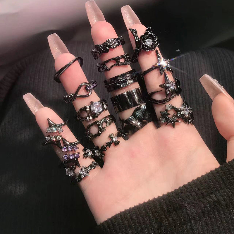 Asterism High Sense Dark Style Female Trendy Rings