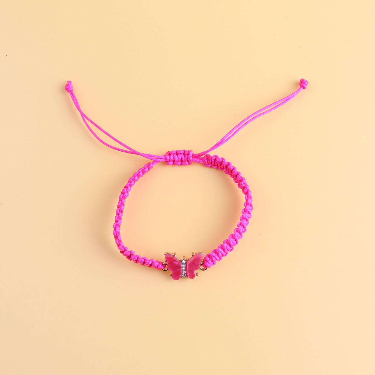 Black White Butterfly Flat Knot Hand-woven Bracelets