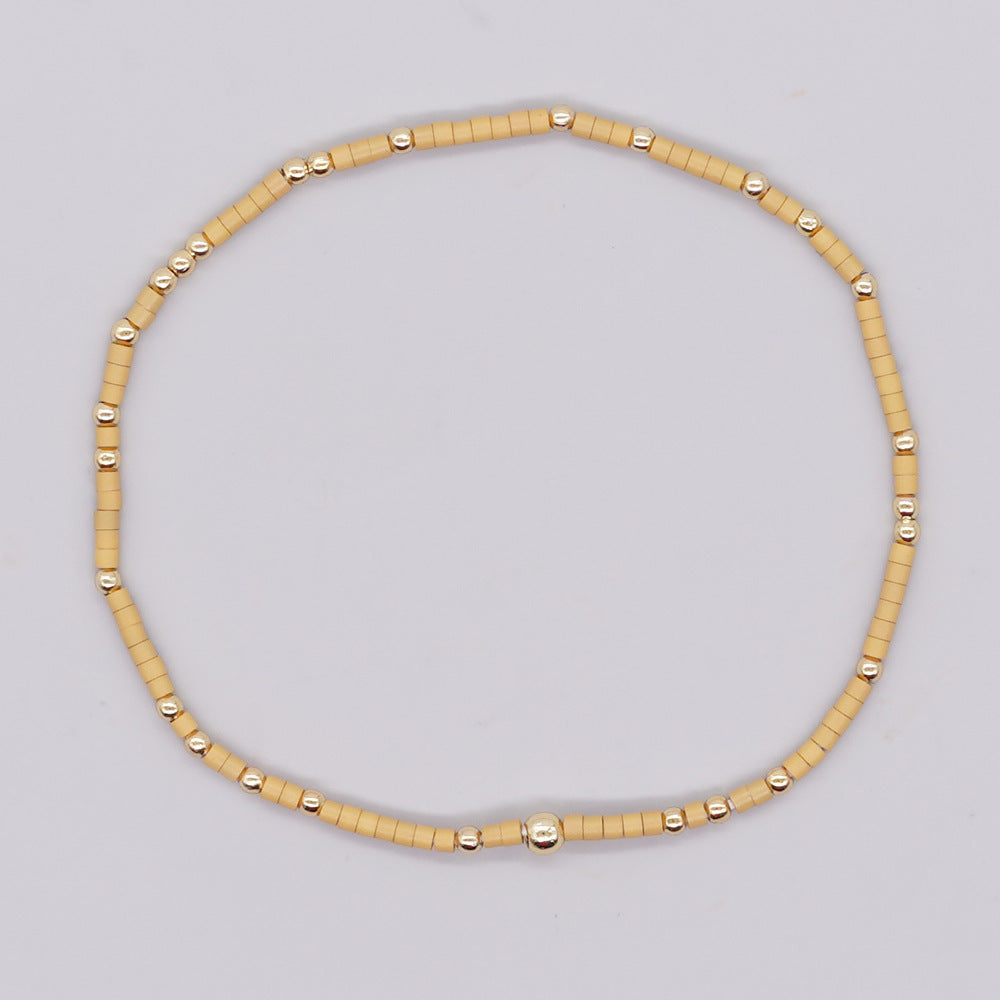 Women's Bohemian Style Copper Bead Rainbow Color Bracelets