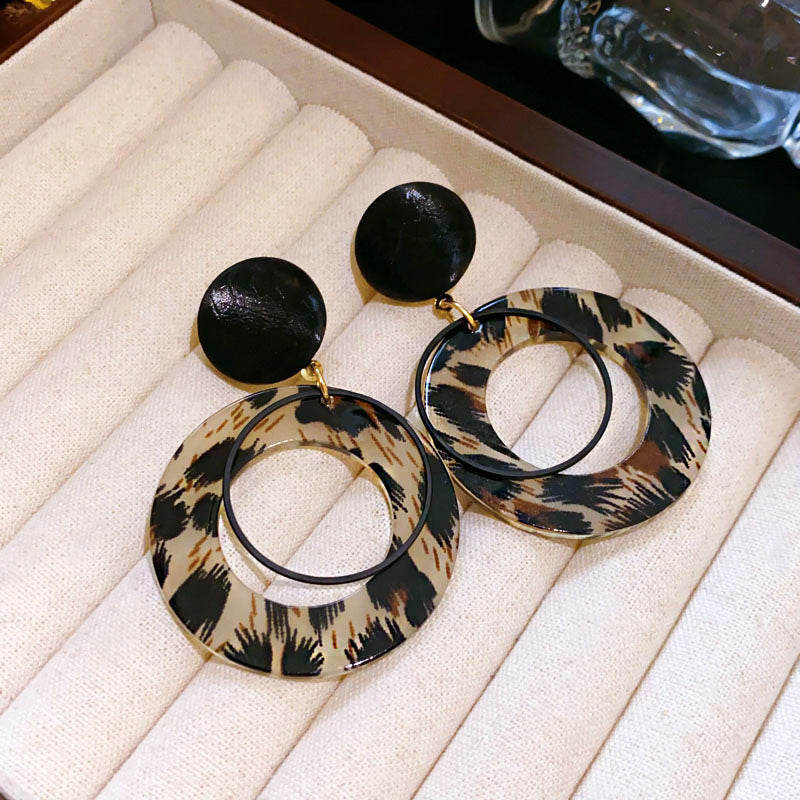 Leopard Print Artificial Leather Ear Fabulous Earrings