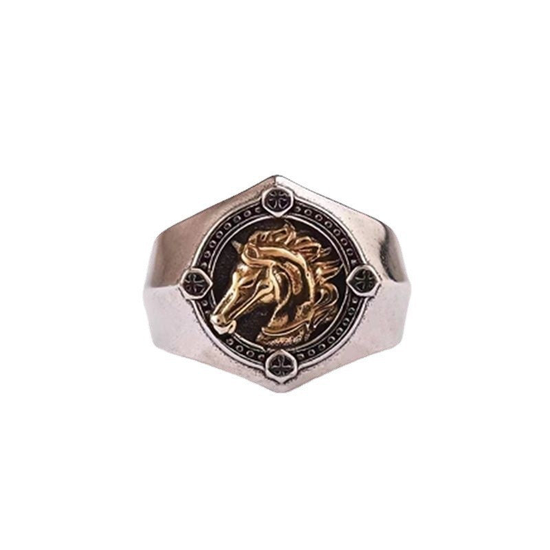 Men's Unicorn Trendy Hip Hop Cool Retro Index Rings
