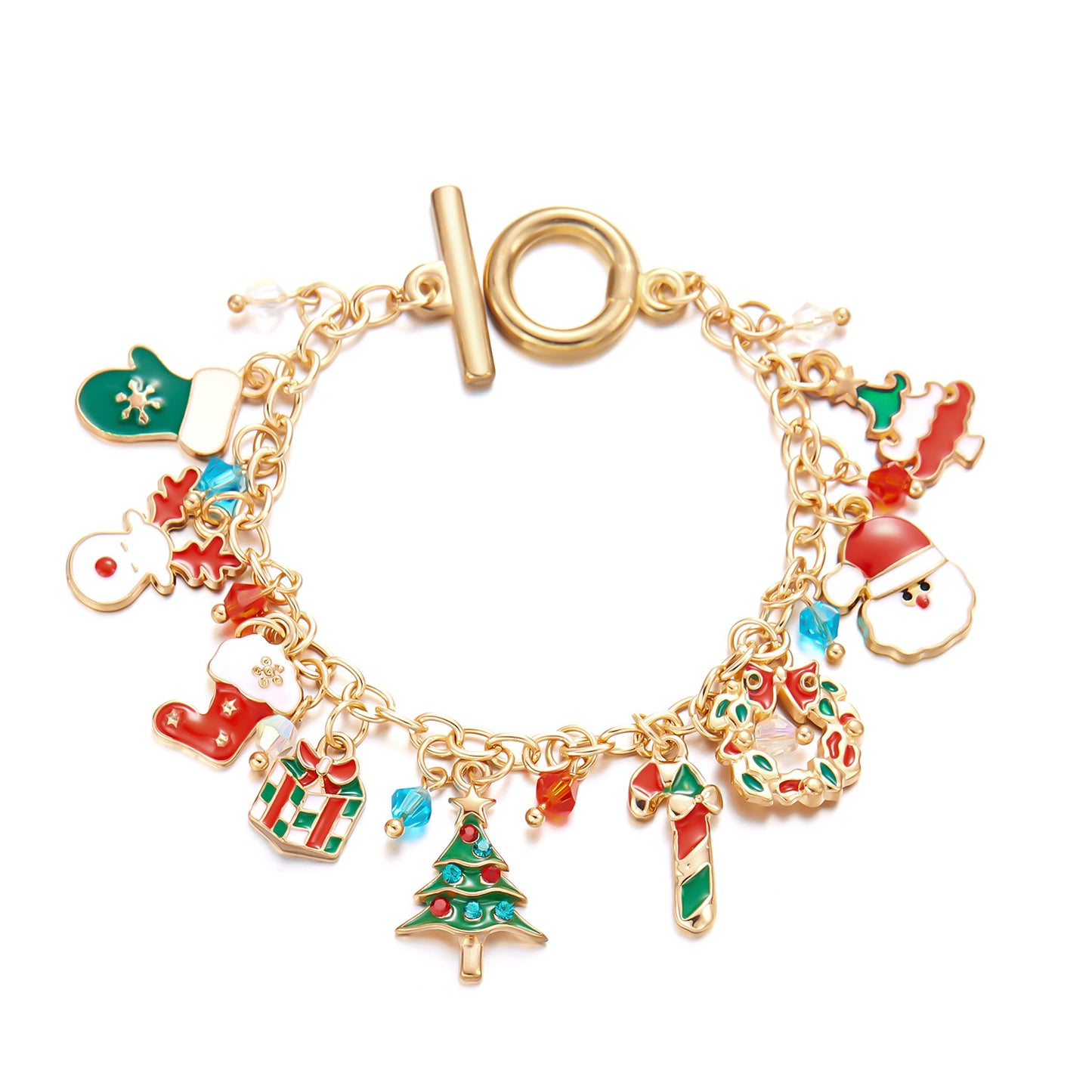 Christmas Female Creative Cartoon Snowflake Elk Bell Santa Bracelets
