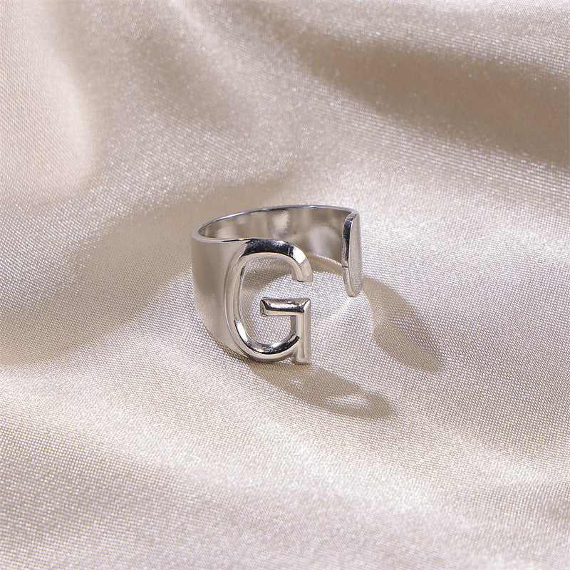 Letters Female Style Fashion Knuckle Personality Vintage Stainless Rings