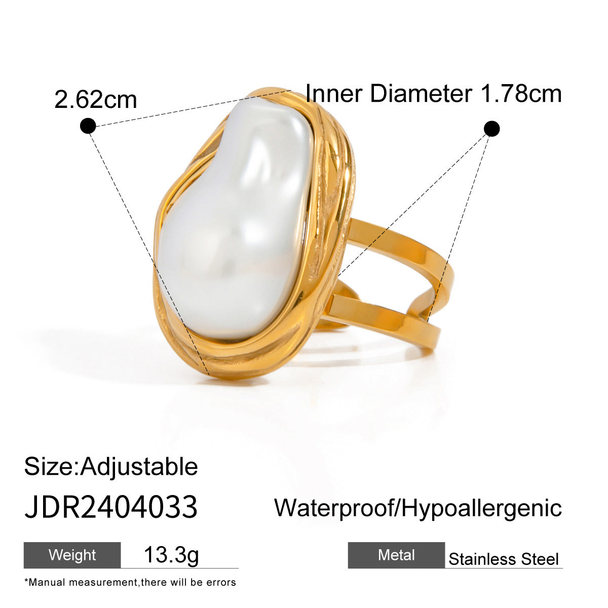 Stainless Steel Pearl Eye-catching High-grade Titanium Rings