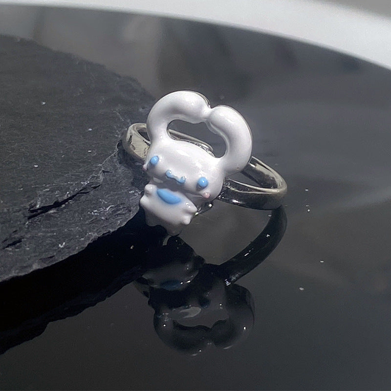 Cream Style Niche Design Personality Cartoon Creative Rings