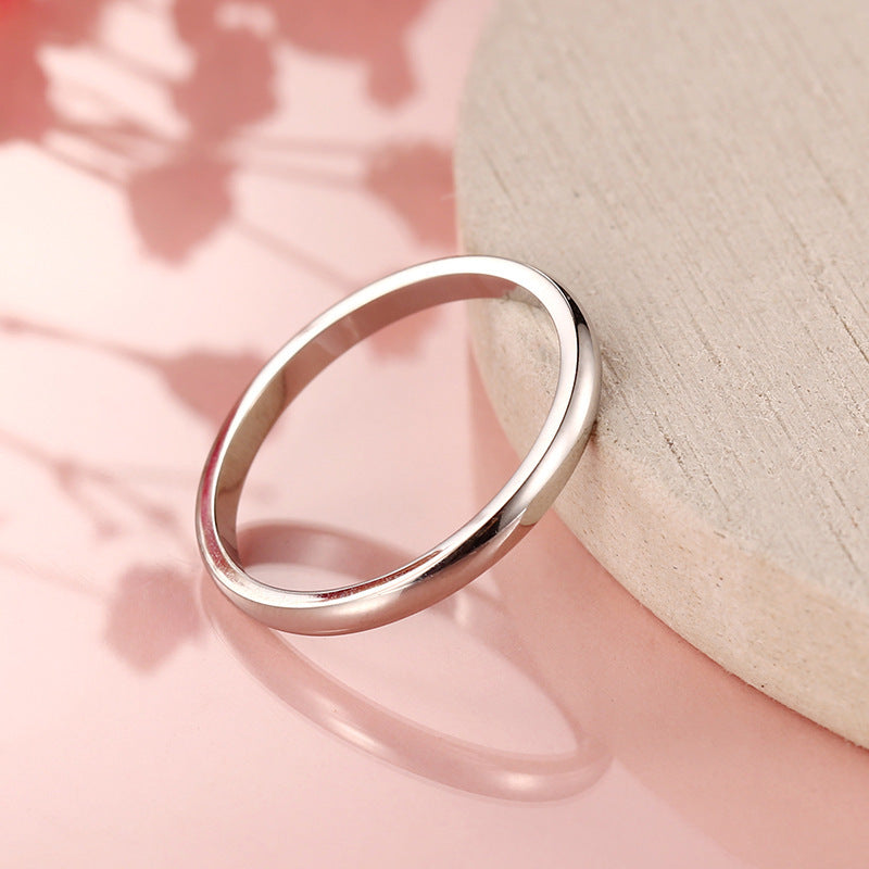 Titanium Female Simple Fashion Personality Style Gold Index Rings