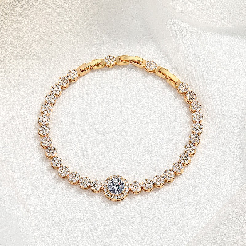 Women's Champagne Gold Zircon Temperament Wild Pull Bracelets