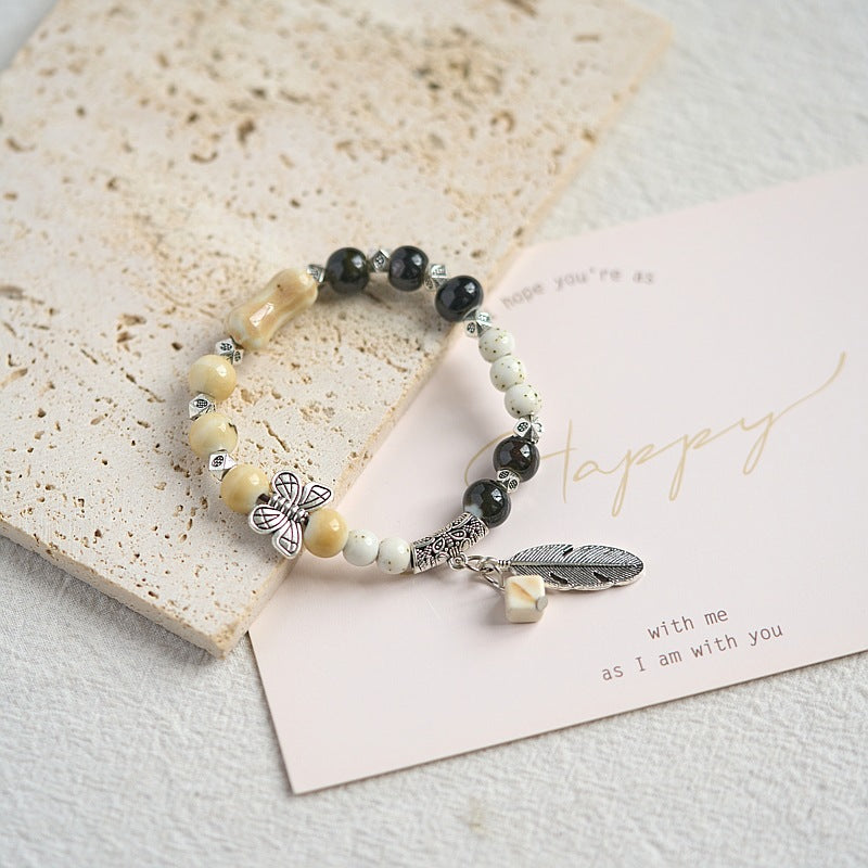 Ceramic Woven Chinese Style Fresh Ancient Beaded Bracelets