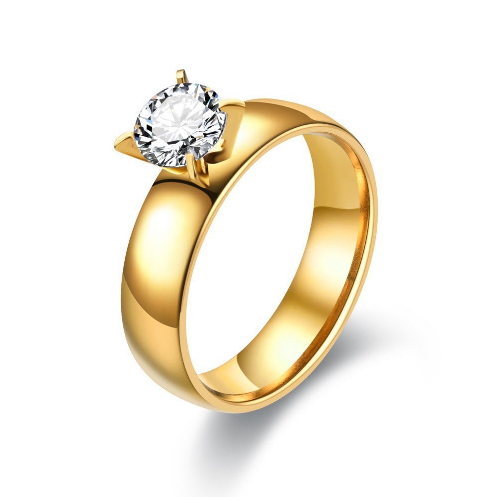Room Gold Matte Zircon Couple Source Rings