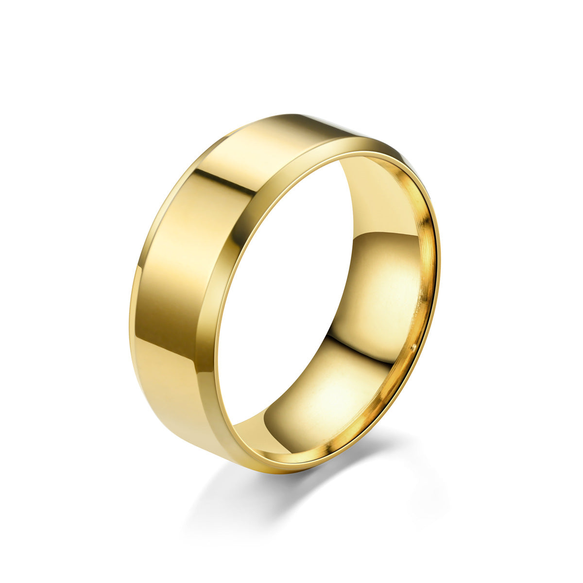 Steel Titanium Ornament Simple Glossy Mirror Rings
