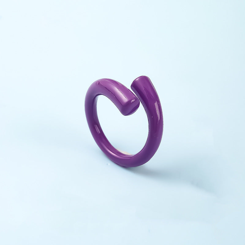 Personality Fashion Macaron Color Design Sense Rings