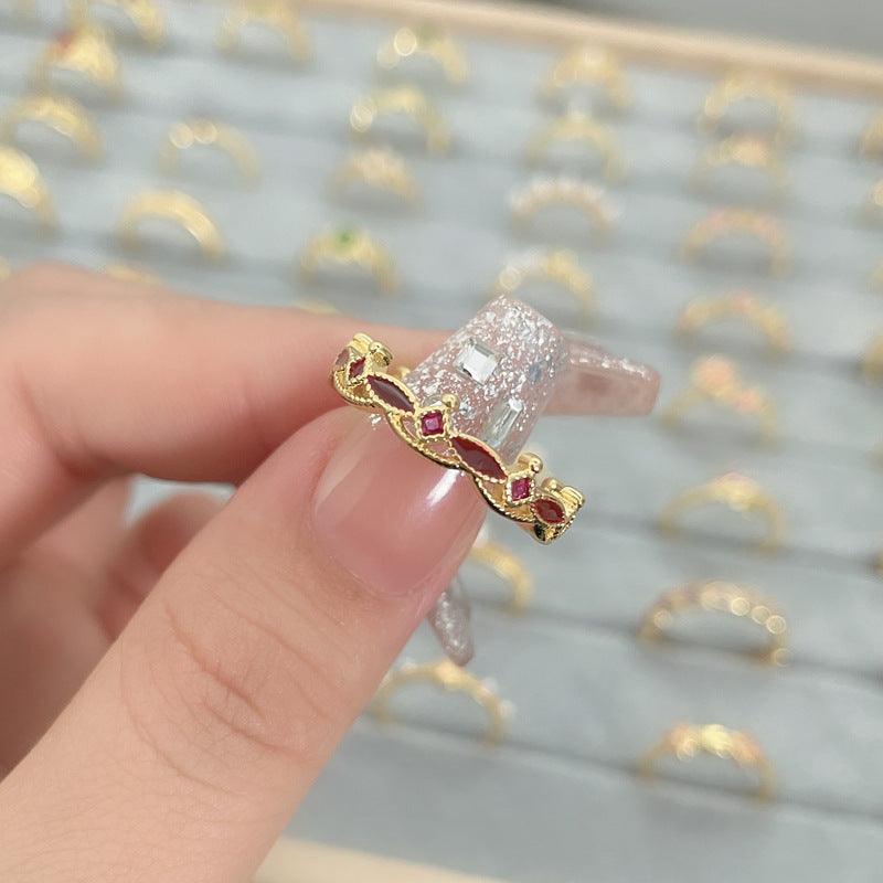 Flower Fashion Personalized Opening Adjustable Index Finger Rings