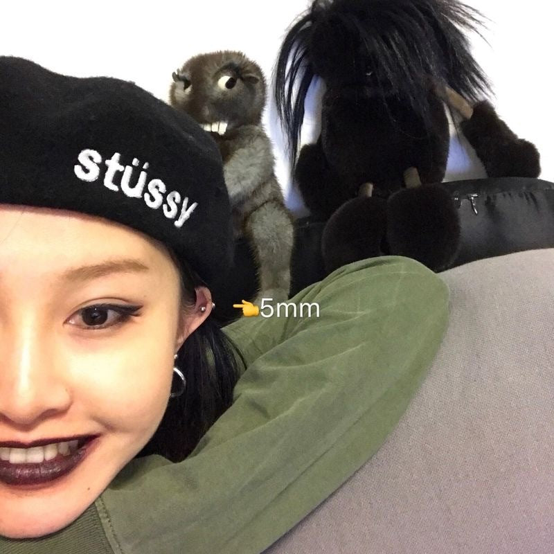 Women's Double Ball Ear Bone Frosty Style Elegant Titanium Earrings