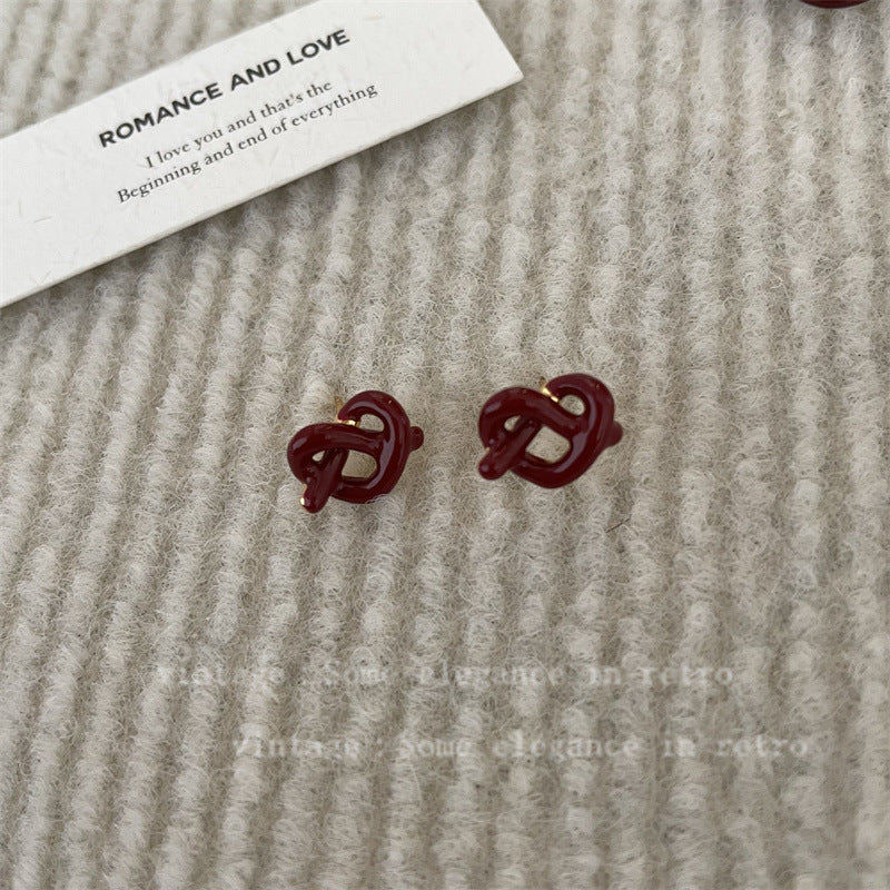 Red Love Ear Simple Grace Personality Earrings