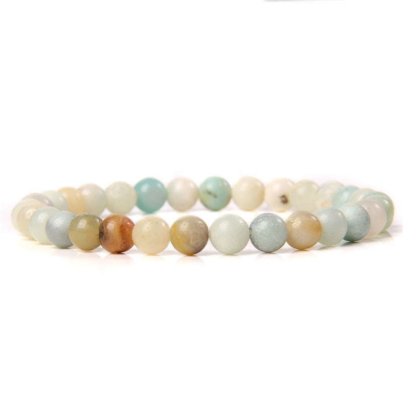 Women's & Men's Single Circle Beaded Natural Agate Stone Bracelets