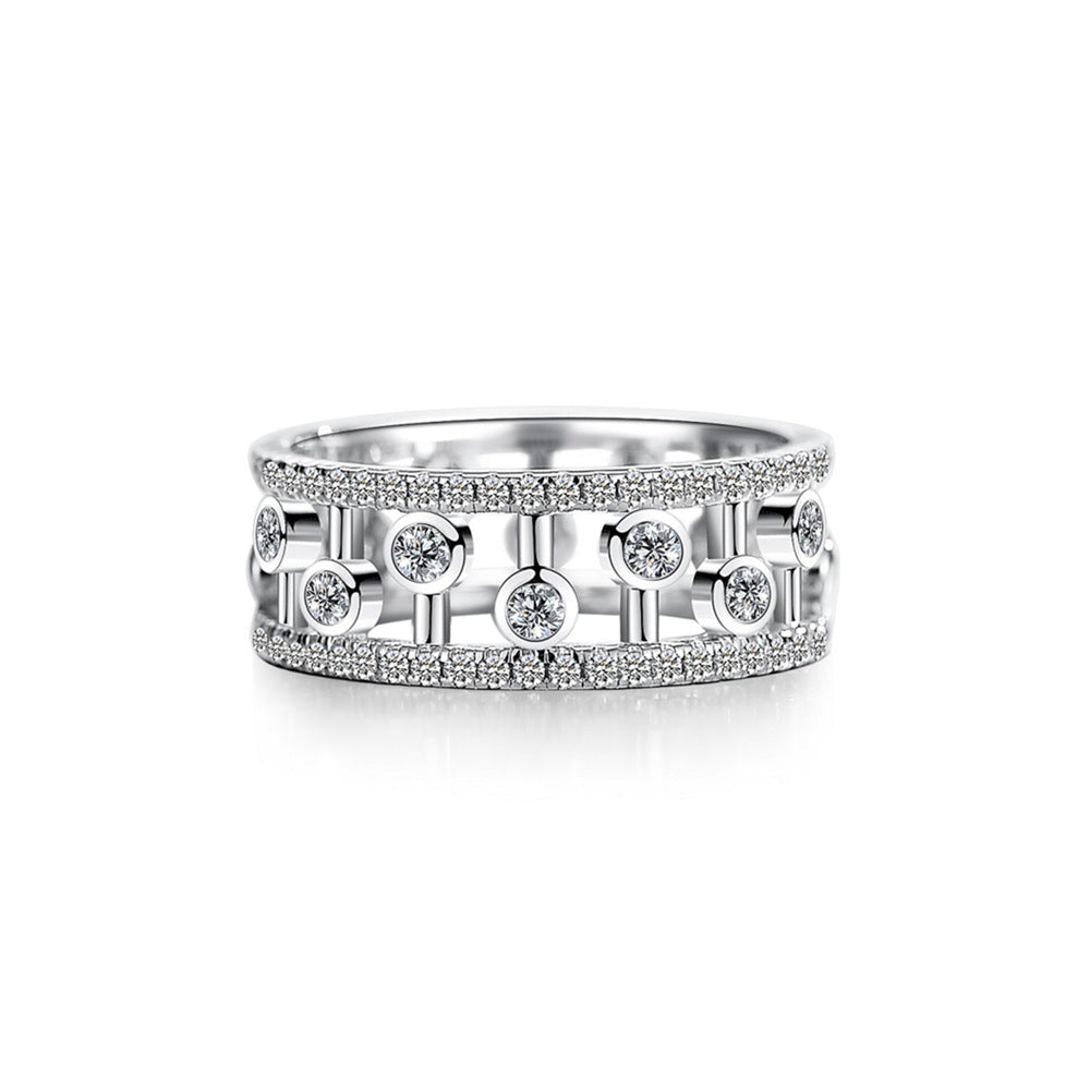 Women's & Men's Sterling Sier Diamond Stackable Zircon Full Rings