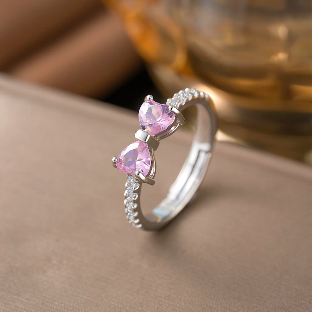 Simple Cute Bow Zircon Fashion Minimalist Jewelry Set