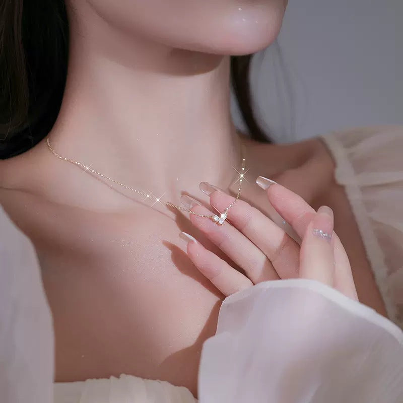 Women's Small Eight Hearts Arrows Zirconium Diamond Love Heart Simplicity Pendants