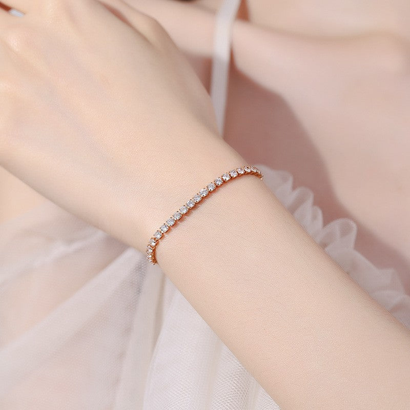 Women's Champagne Gold Zircon Temperament Wild Pull Bracelets