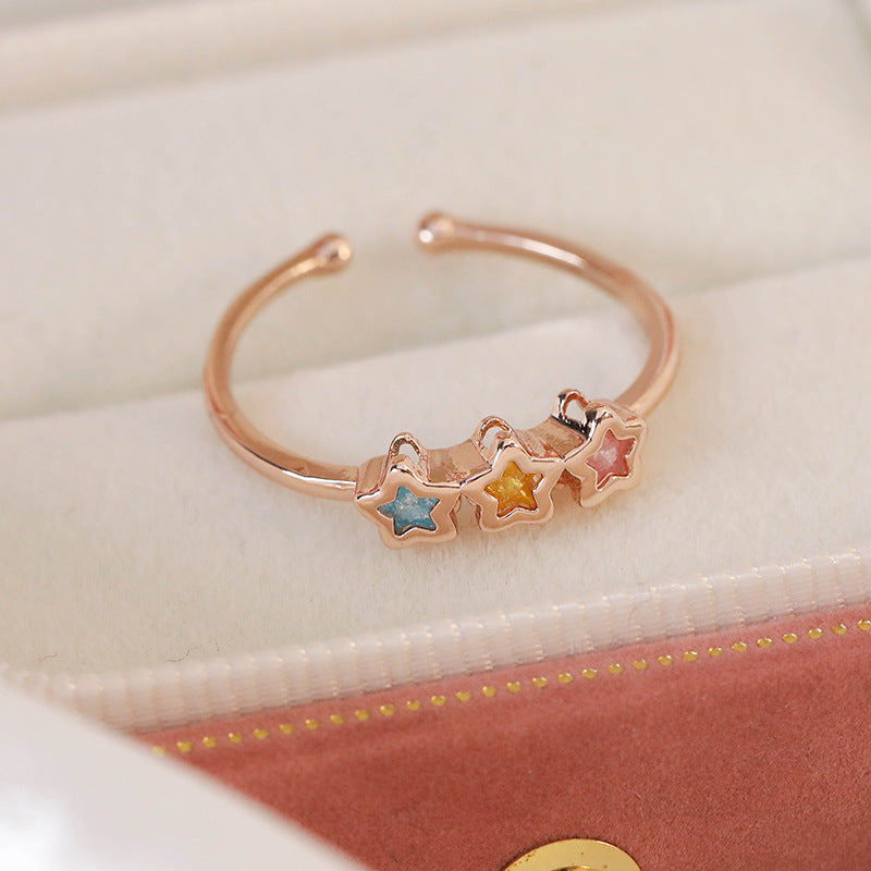 Micro Inlaid Zircon Niche Design Adjustable Rings