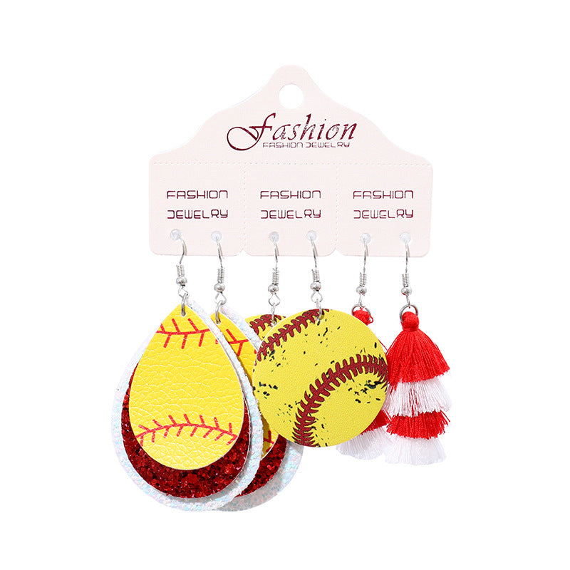 Suit Christmas Gift Football Rugby Softball Earrings