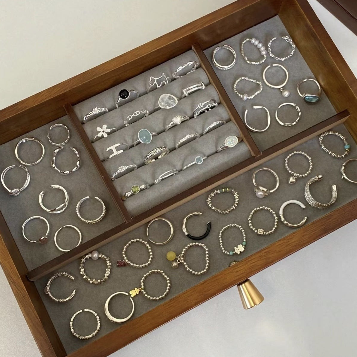 Women's Hollow Wave Geometric Open Trendy Design Rings