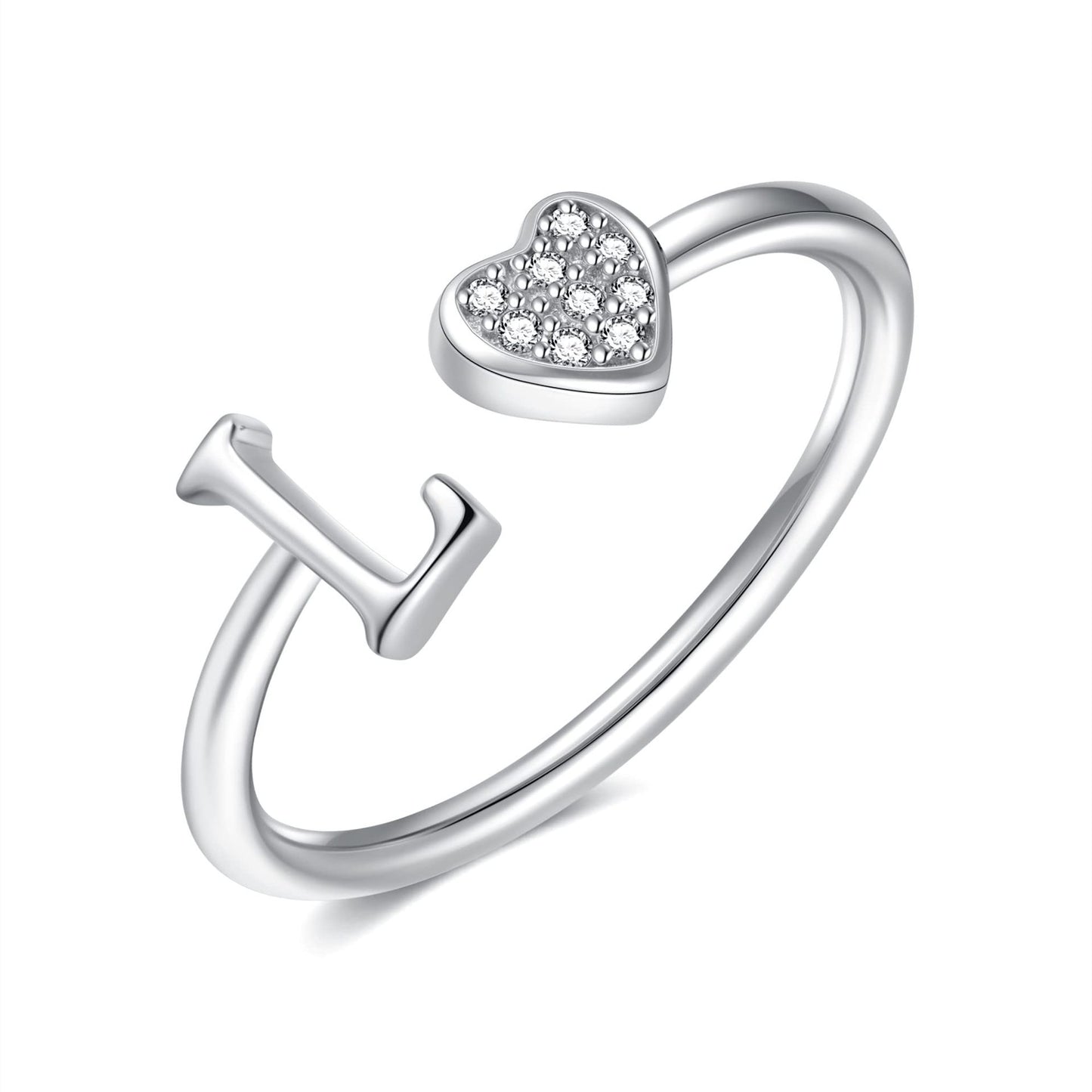 Name First Letters Stackable Zircon Adjustable Rings