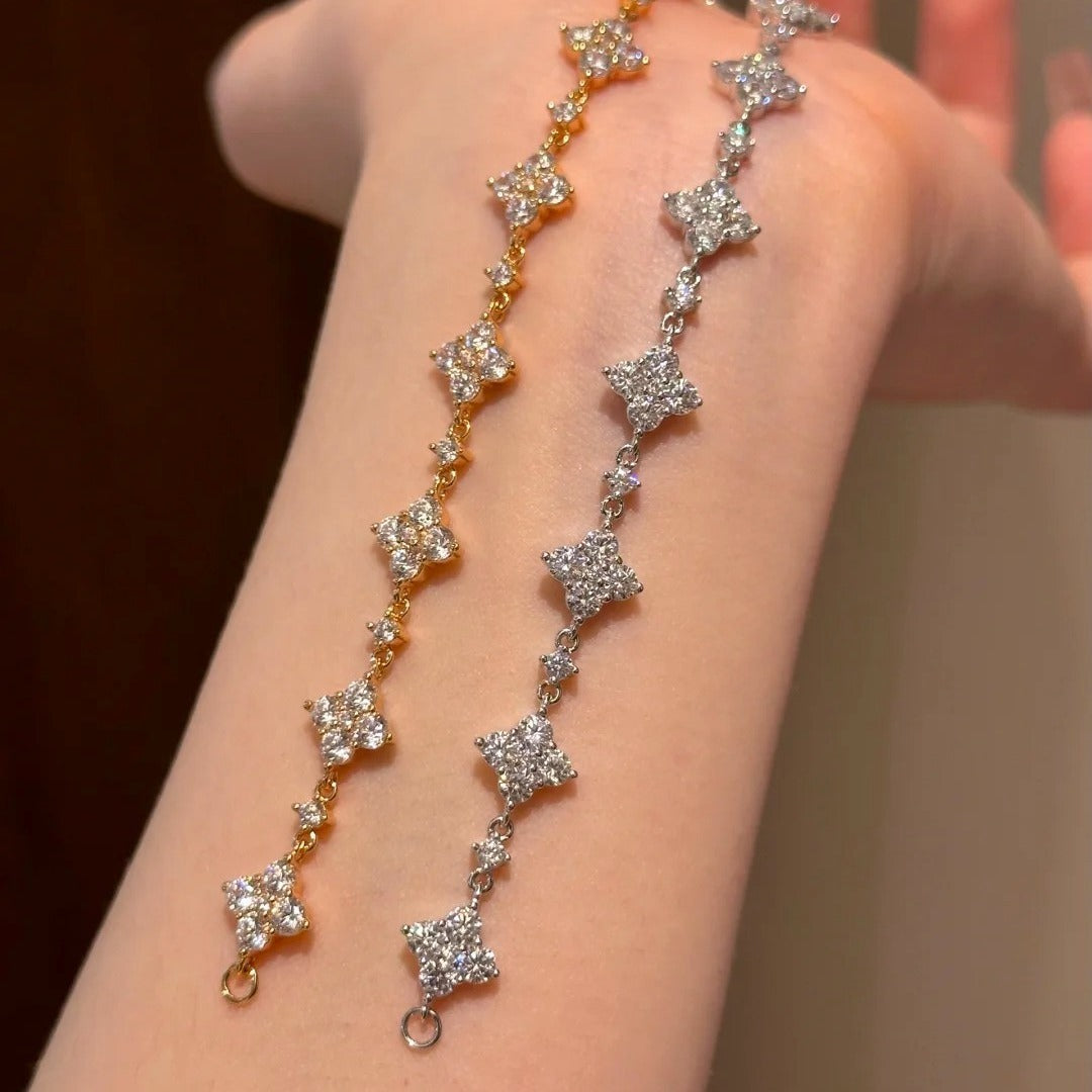 Women's Luxury Flash Flower Four-leaf Clover Pull Fashion Bracelets