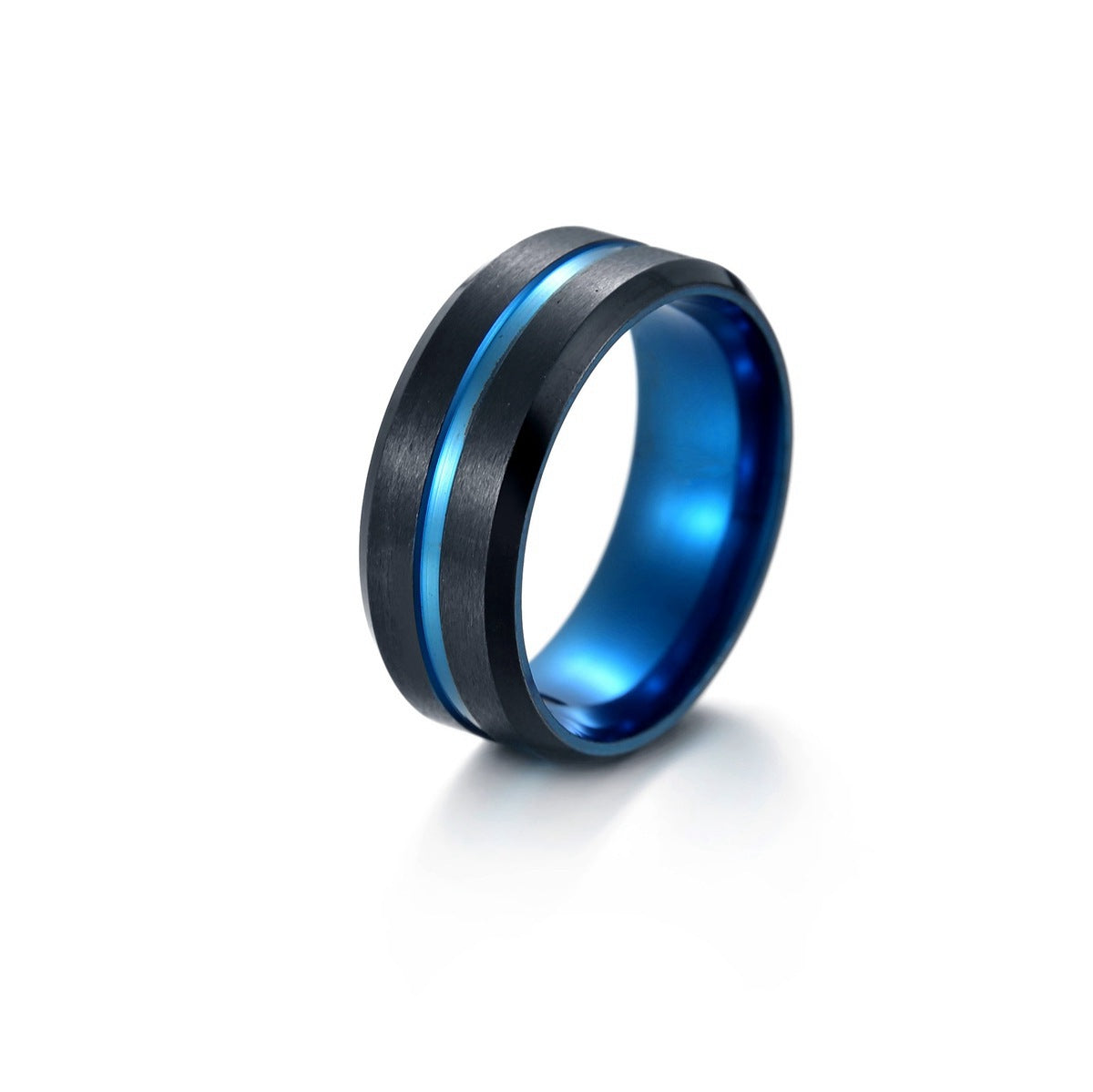 Men's Classic Ornament Electroplated Black Combination Stainless Rings